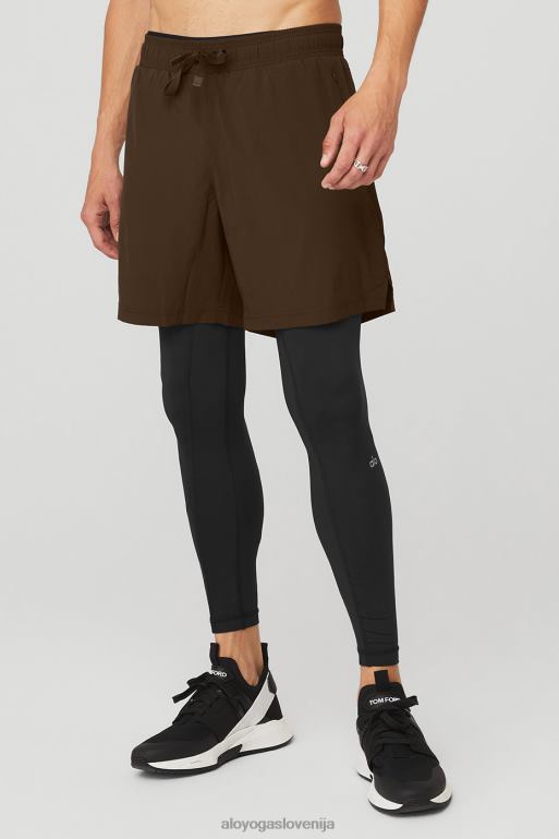 moški stabilnost 2-v-1 hlače Alo Yoga dna espresso/črna X862Z1800