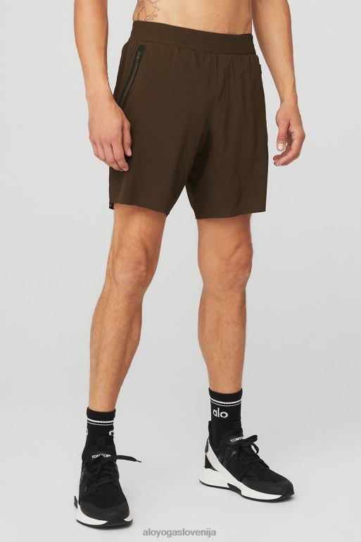moški 7'' vnaprej 2-v-1 kratek Alo Yoga dna espresso X862Z1801