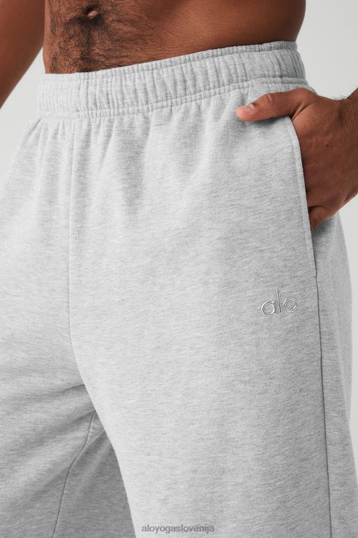 moški accolade trenirka z ravnimi nogami Alo Yoga dna atletsko heather siva X862Z1551