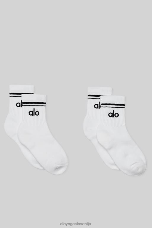 moški povratne nogavice s pol posadke (2 paketa) Alo Yoga dodatki bela/črna X862Z1708