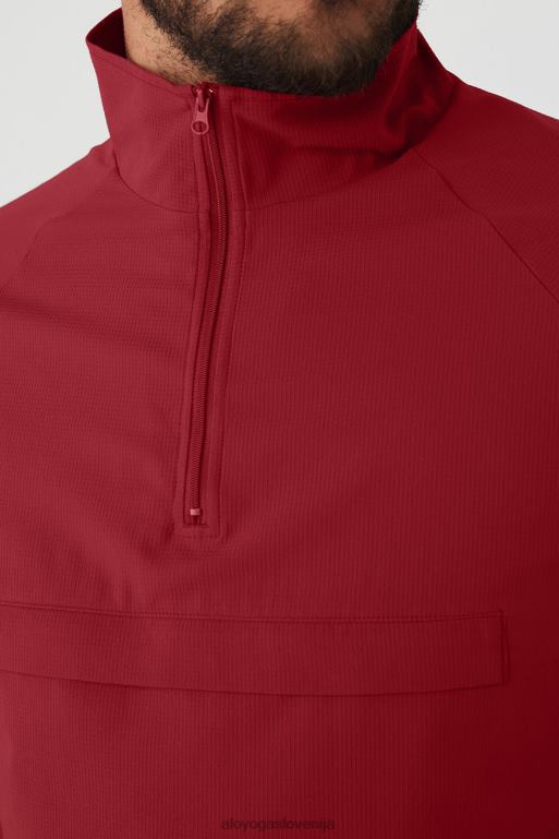 moški jakna z zadrgo ripstop 1/4 Alo Yoga vrhnja oblačila zmagoslavna rdeča X862Z1439