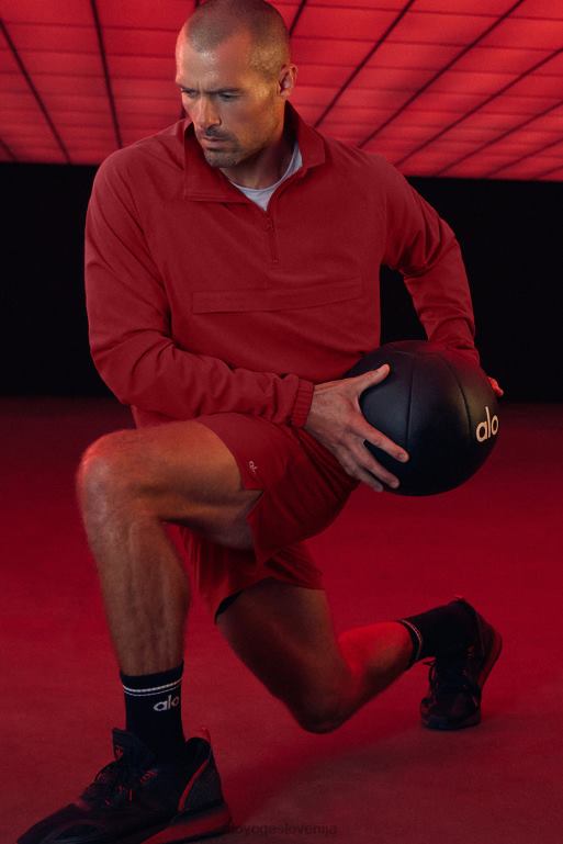 moški jakna z zadrgo ripstop 1/4 Alo Yoga vrhnja oblačila zmagoslavna rdeča X862Z1439