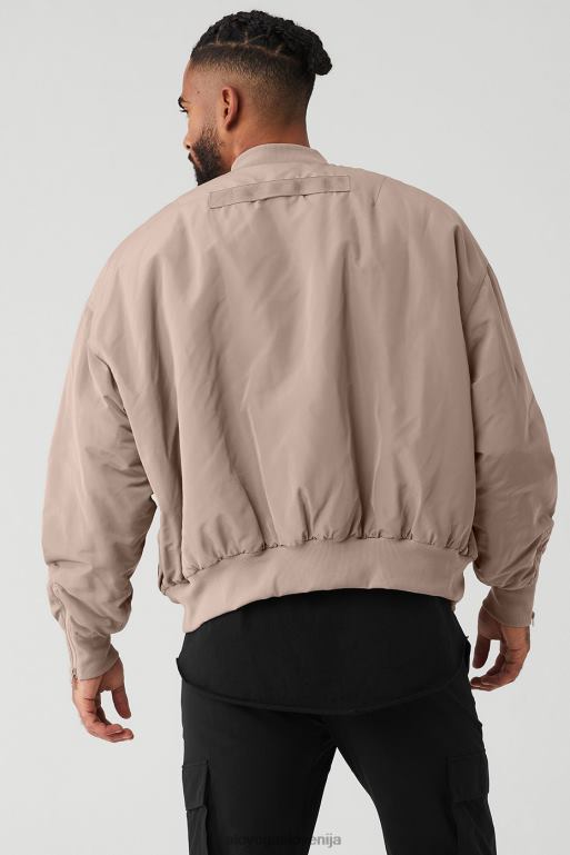 moški urbani bomber iz umetnega krzna Alo Yoga vrhnja oblačila taupe/slonokoščena X862Z1667