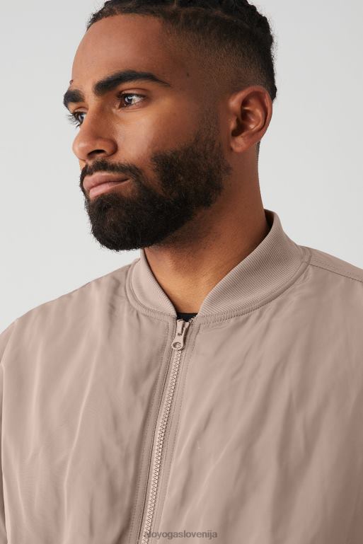 moški urbani bomber iz umetnega krzna Alo Yoga vrhnja oblačila taupe/slonokoščena X862Z1667