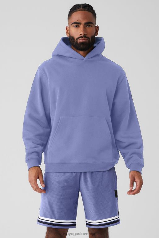 moški priznani težki pulover s kapuco Alo Yoga vrhnja oblačila neskončno modra X862Z1335