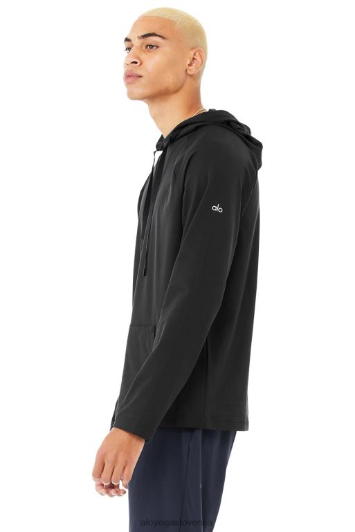 moški pulover s kapuco conquer Alo Yoga vrhnja oblačila Črna X862Z1610
