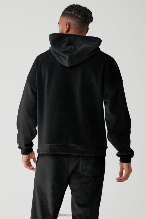 moški pulover s kapuco iz velurja Alo Yoga vrhnja oblačila Črna X862Z1690