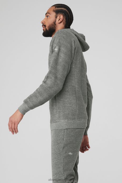 moški triumph pulover s kapuco Alo Yoga vrhnja oblačila siva trimešanica X862Z1546