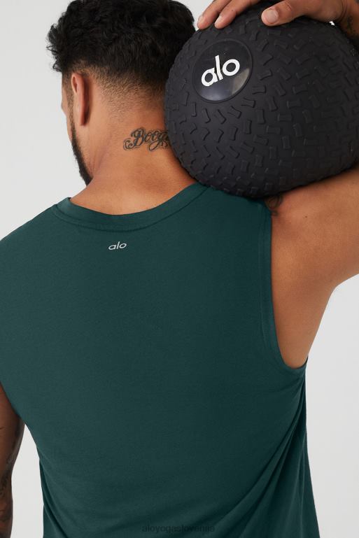 moški Triumph mišični rezervoar Alo Yoga vrhovi polnočno zelena X862Z1477