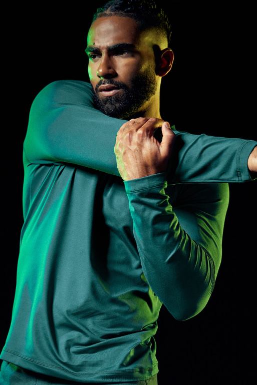 moški Conquer reform z dolgimi rokavi z okroglim izrezom Alo Yoga vrhovi polnočno zelena X862Z1358