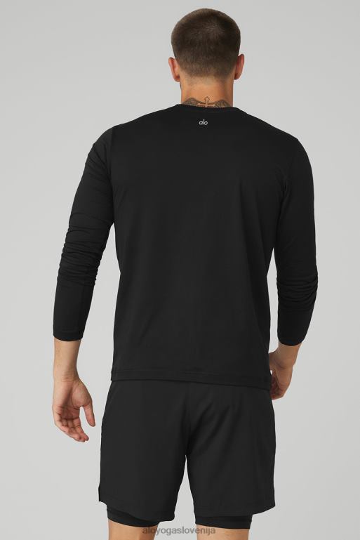 moški Conquer reform z dolgimi rokavi z okroglim izrezom Alo Yoga vrhovi Črna X862Z1352