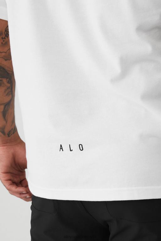 moški alo maison s kratkimi rokavi Alo Yoga vrhovi bela X862Z1647