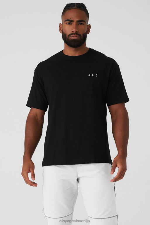 moški alo maison s kratkimi rokavi Alo Yoga vrhovi Črna X862Z1646