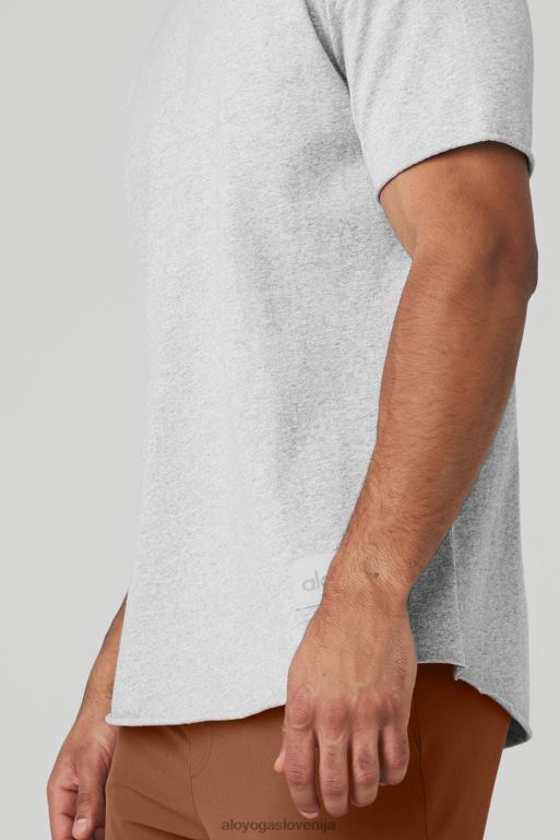moški družba majica z ovratnikom Alo Yoga vrhovi atletsko heather siva X862Z1380