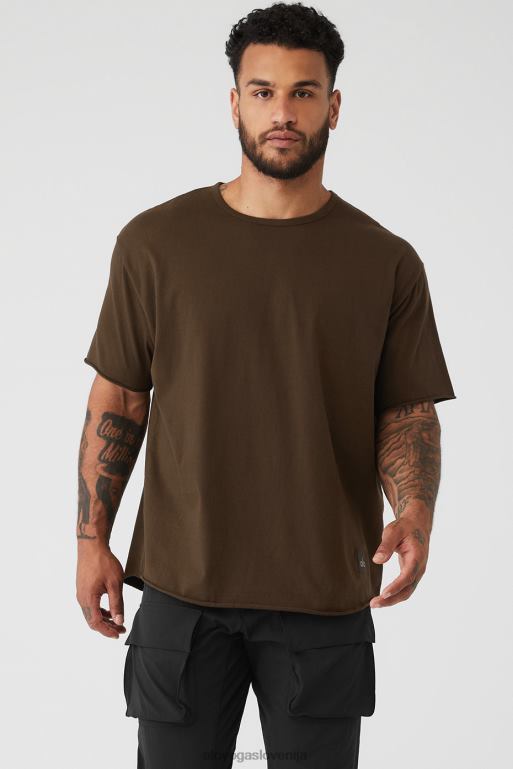 moški družba majica z ovratnikom Alo Yoga vrhovi espresso X862Z1383