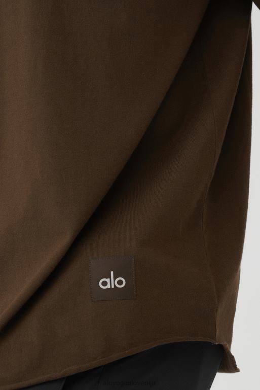 moški družba majica z ovratnikom Alo Yoga vrhovi espresso X862Z1383