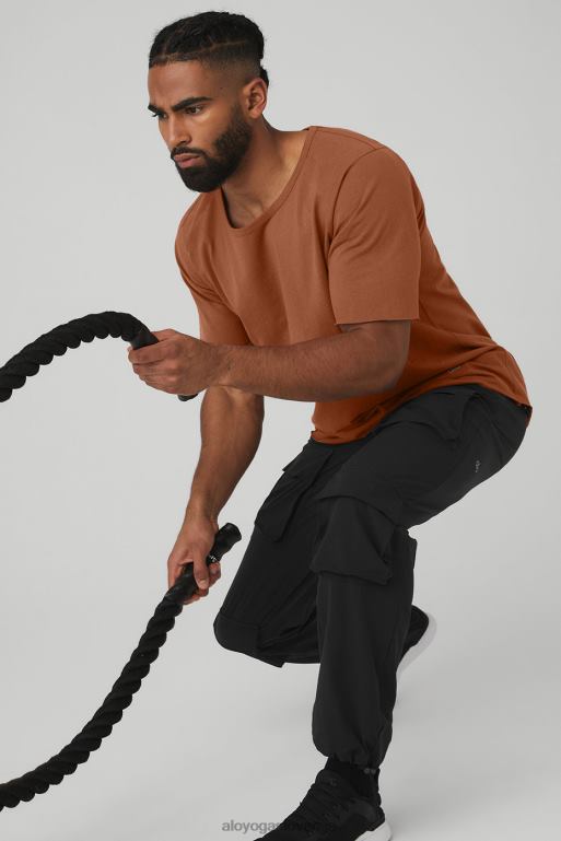 moški družba majica z ovratnikom Alo Yoga vrhovi rja X862Z1382