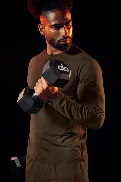 moški idol majica z dolgimi rokavi Alo Yoga vrhovi espresso X862Z1457