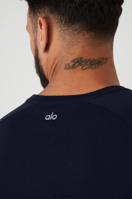 moški majica z okroglim izrezom triumph Alo Yoga vrhovi mornarica X862Z1293
