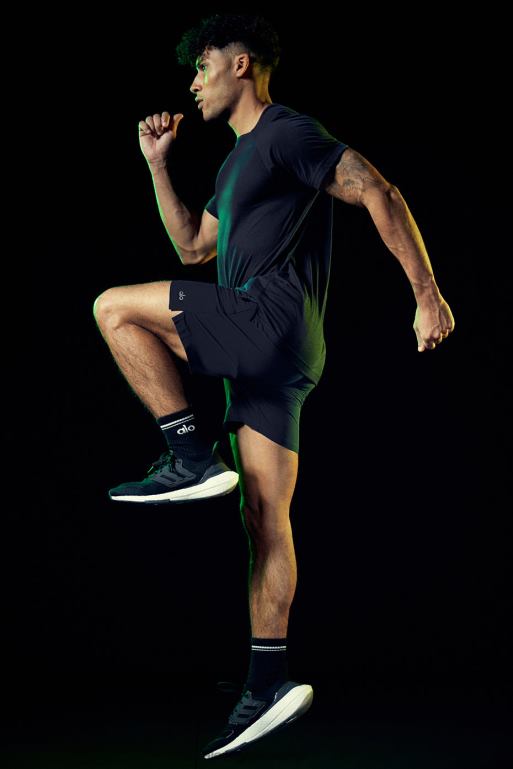 moški majica z okroglim izrezom triumph Alo Yoga vrhovi mornarica X862Z1293