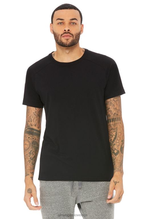 moški majica z okroglim izrezom triumph Alo Yoga vrhovi trdna črna trojna mešanica X862Z1798