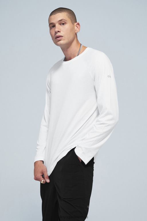 moški triumph majica z dolgimi rokavi Alo Yoga vrhovi bela X862Z1557