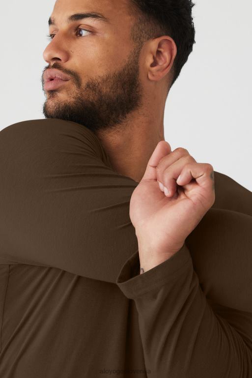 moški triumph majica z dolgimi rokavi Alo Yoga vrhovi espresso X862Z1559