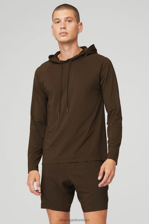 moški idol tekač s kapuco Alo Yoga vrhovi espresso X862Z1503