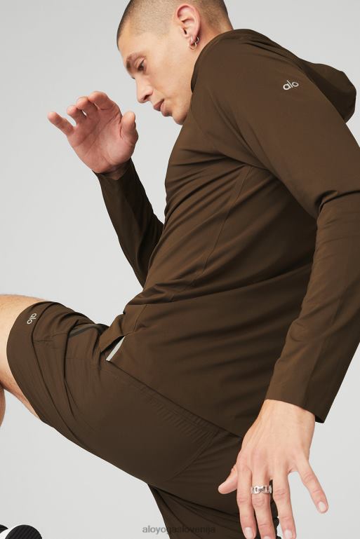 moški idol tekač s kapuco Alo Yoga vrhovi espresso X862Z1503