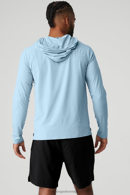 moški idol tekač s kapuco Alo Yoga vrhovi mirno modra X862Z1504