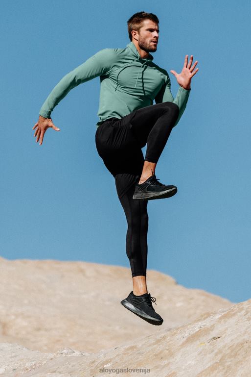 moški idol tekač s kapuco Alo Yoga vrhovi modra agava X862Z1784