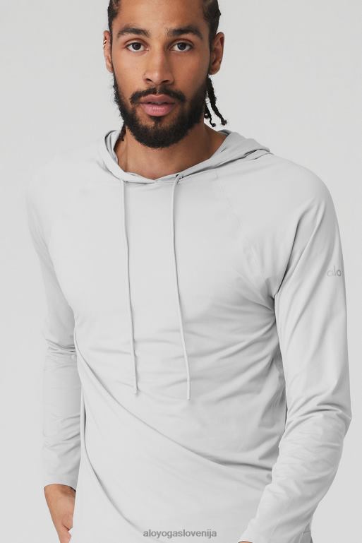 moški idol tekač s kapuco Alo Yoga vrhovi titan X862Z1500