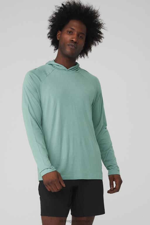 moški jedrni tekač s kapuco Alo Yoga vrhovi modra agava X862Z1821