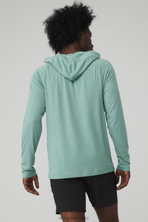 moški jedrni tekač s kapuco Alo Yoga vrhovi modra agava X862Z1821