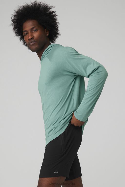 moški jedrni tekač s kapuco Alo Yoga vrhovi modra agava X862Z1821