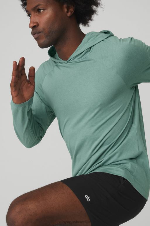 moški jedrni tekač s kapuco Alo Yoga vrhovi modra agava X862Z1821