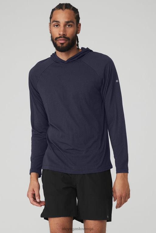 moški jedrni tekač s kapuco Alo Yoga vrhovi prava mornarica X862Z1820