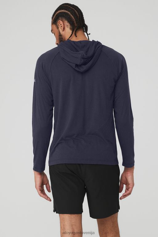 moški jedrni tekač s kapuco Alo Yoga vrhovi prava mornarica X862Z1820