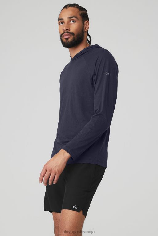 moški jedrni tekač s kapuco Alo Yoga vrhovi prava mornarica X862Z1820