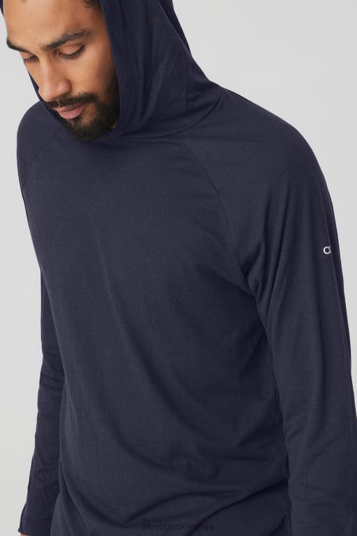 moški jedrni tekač s kapuco Alo Yoga vrhovi prava mornarica X862Z1820