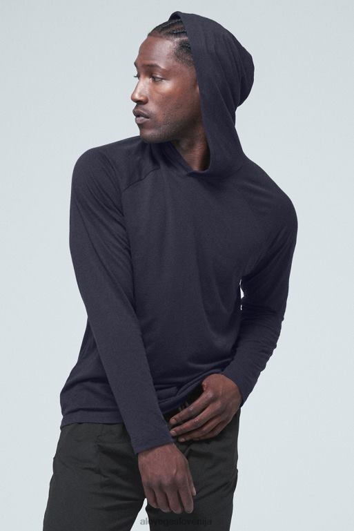 moški jedrni tekač s kapuco Alo Yoga vrhovi prava mornarica X862Z1820