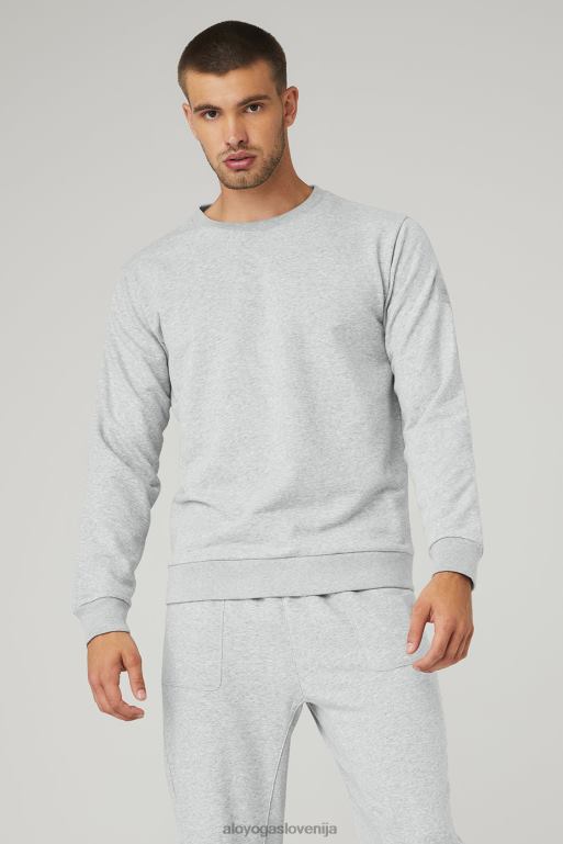 moški kvalifikator crewneck Alo Yoga vrhovi atletsko heather siva X862Z1624