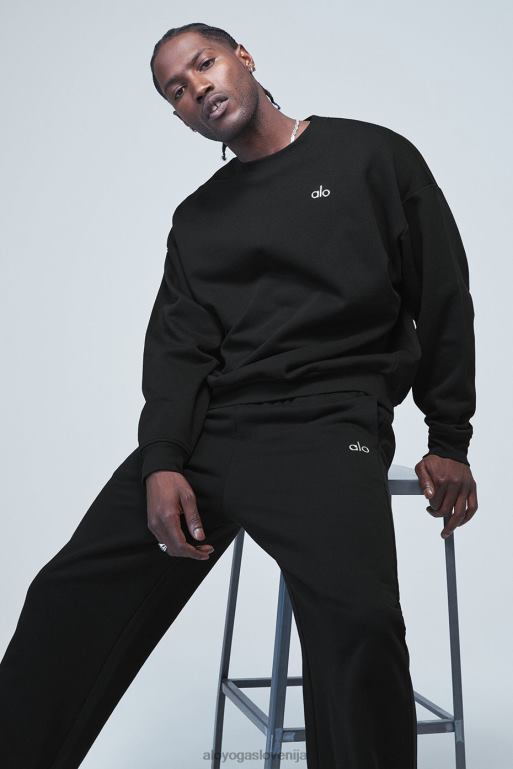 moški accolade pulover z okroglim izrezom Alo Yoga vrhovi Črna X862Z1446