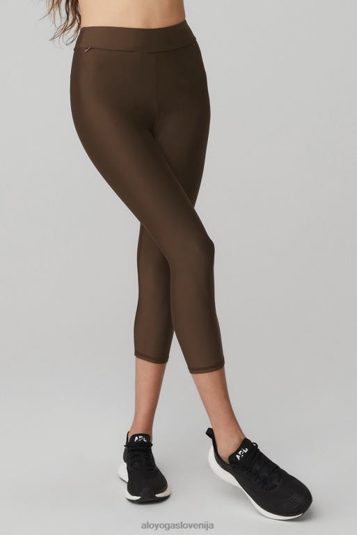 ženske airlift capri z visokim pasom in skrito zadrgo Alo Yoga dna espresso X862Z1219