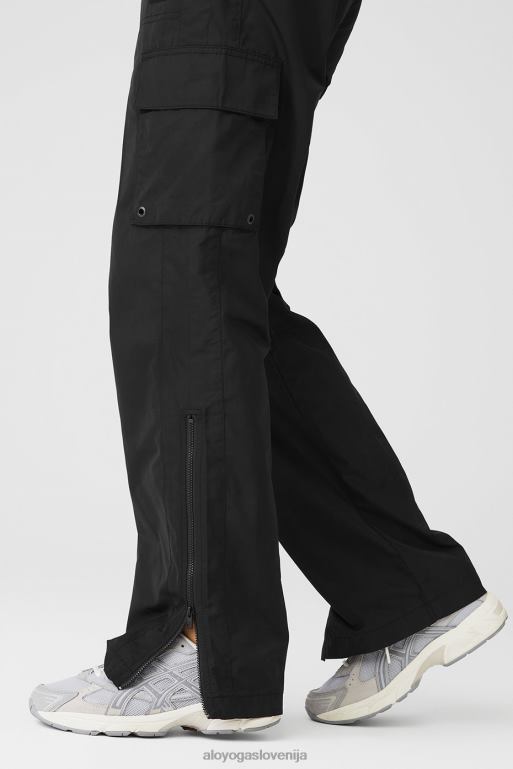 ženske mednarodne široke mestne hlače Alo Yoga dna Črna X862Z273