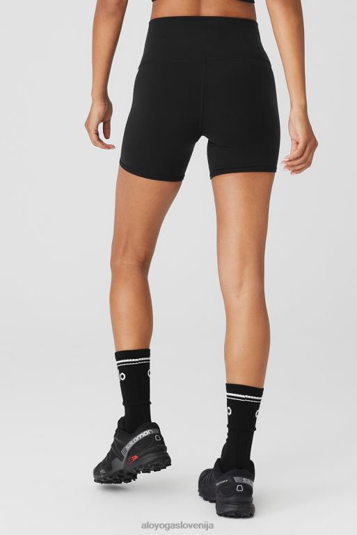 ženske 5'' airbrush kratke kolesarske hlače z visokim pasom Alo Yoga dna Črna X862Z192
