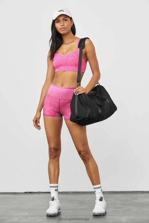 ženske alosoft aura kratka Alo Yoga dna neon roza heather X862Z1260