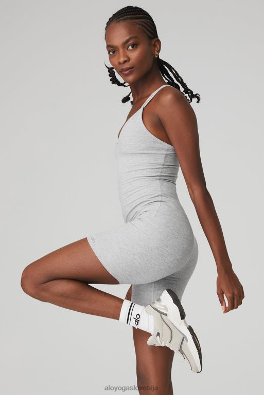 ženske alosoft sončni kombinezon Alo Yoga dna atletsko heather siva X862Z188