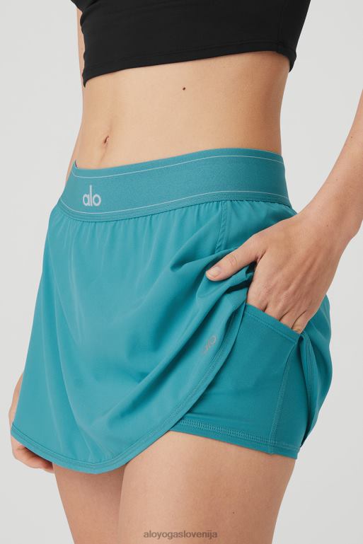 ženske match point teniško krilo Alo Yoga dna modri pljusk X862Z234