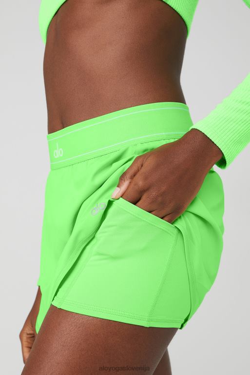 ženske match point teniško krilo Alo Yoga dna zeleni sij X862Z236